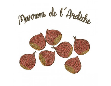 Instant download machine embroidery design Ardèche Chestnut cream