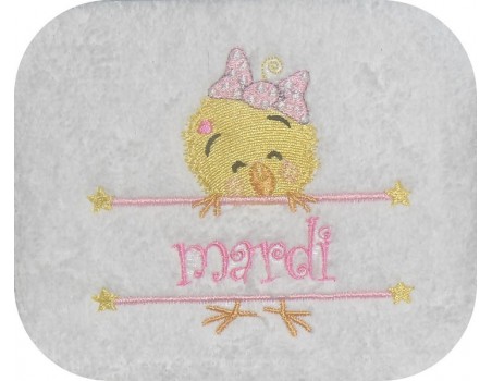 Instant download machine embroidery easter chick  to customize