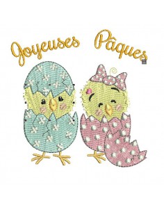 Instant download machine embroidery easter girl chick  to customize