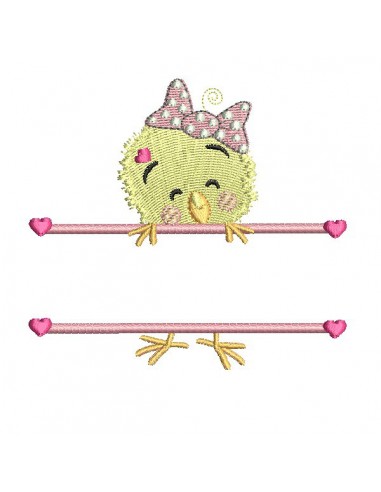 Instant download machine embroidery easter chick  to customize