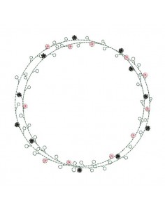 Motif de broderie machine cadre cristaux