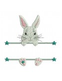 Instant download machine embroidery rabbit  to customize