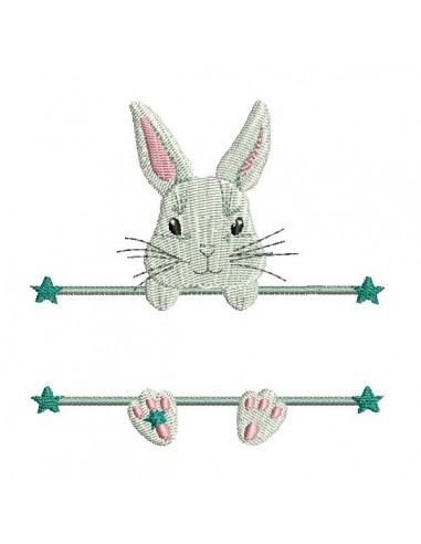 Motif de broderie machine lapin  prénom