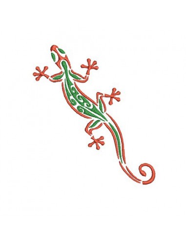 Motif de broderie gecko