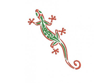 Motif de broderie gecko