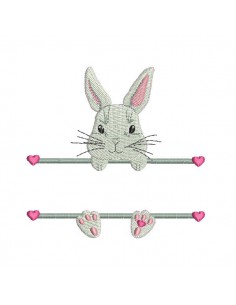 Motif de broderie machine lapin  prénom fille