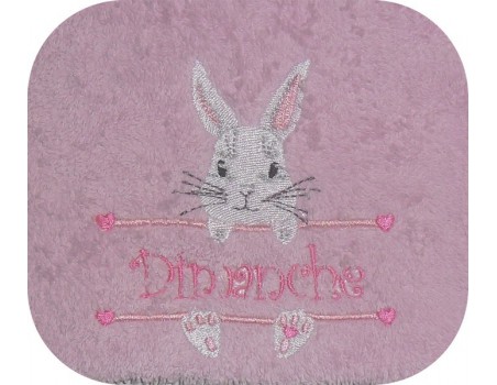 Motif de broderie machine lapin  prénom fille