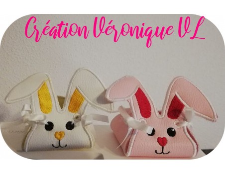 Motif de broderie machine corbeille  lapin  ITH