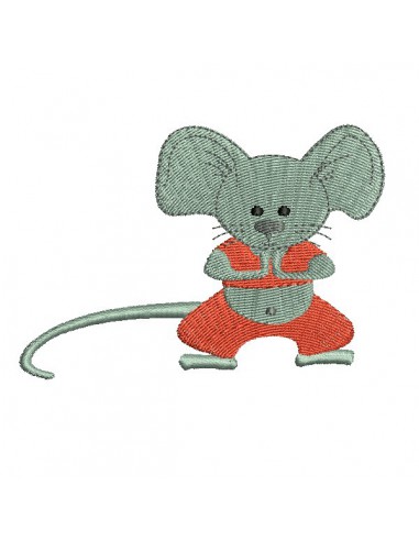 Motif de broderie machine souris  yoga 3