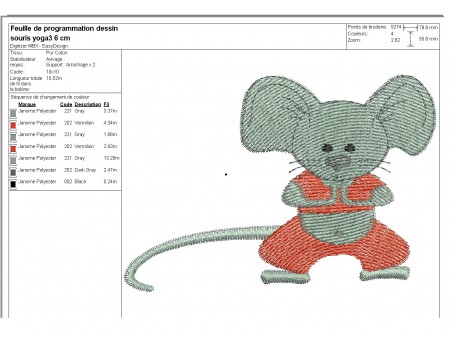 Instant download machine embroidery  mouse yoga N2