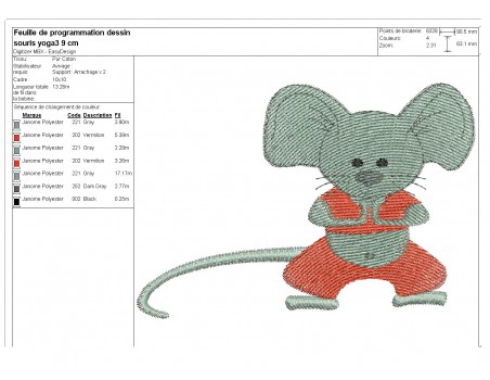 Instant download machine embroidery  mouse yoga N2