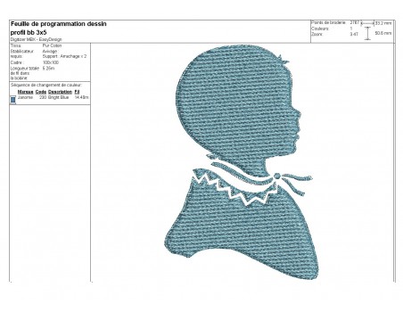 motif de broderie profil garçon