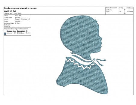 motif de broderie profil garçon