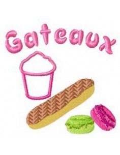 Gâteaux éclair, cup cake et macarons 10x10cm