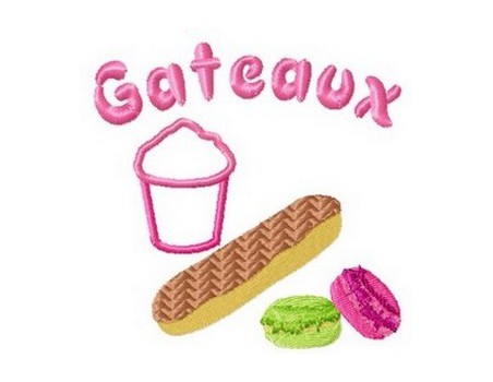 Gâteaux éclair, cup cake et macarons 10x10cm