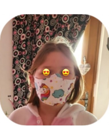 Motif de broderie machine  masque de protection enfant 7 à 12 ans ITH
