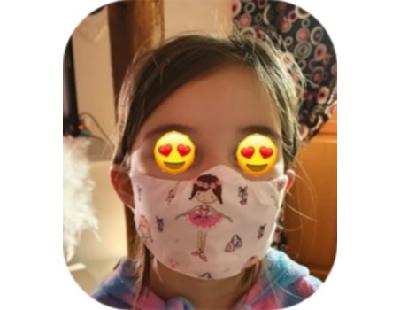 Motif de broderie machine  masque de protection enfant 3 à 6 ans ITH