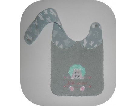 Instant downloads machine embroidery design machine  ITH  bib customizable dinosaurus boy