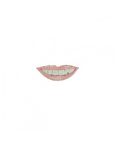 Motif de broderie machine sourire pour masque de protection femme ITH