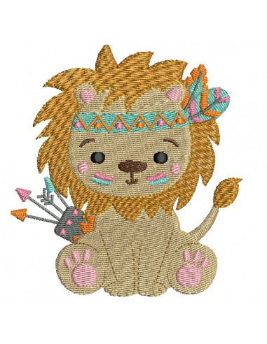 Motif de broderie machine lion indien