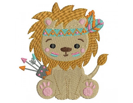 Motif de broderie machine lion indien