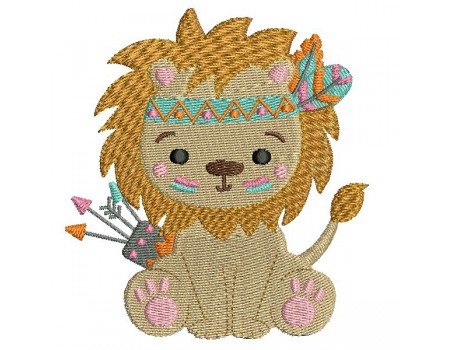 Motif de broderie machine lion indien