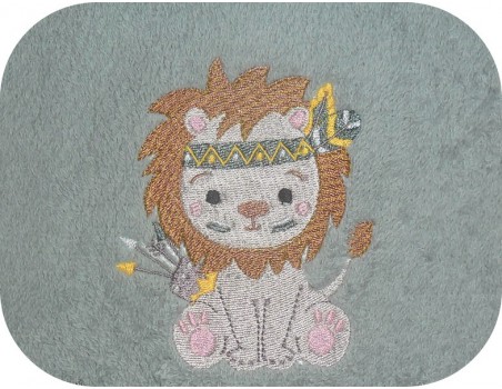 Motif de broderie machine lion indien