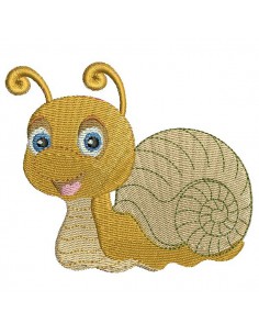 instant download machine embroidery design customizable snail boy