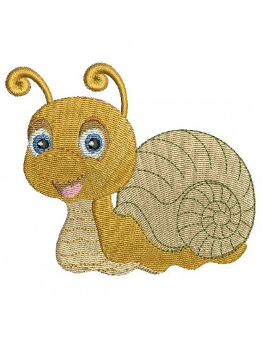 instant download machine embroidery design customizable snail boy