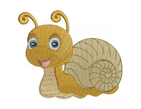 instant download machine embroidery design customizable snail boy