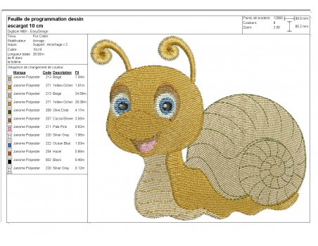instant download machine embroidery design customizable snail boy