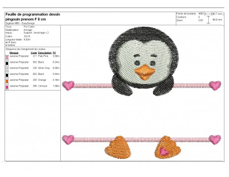 Instant download machine embroidery Penguin to customize for boy