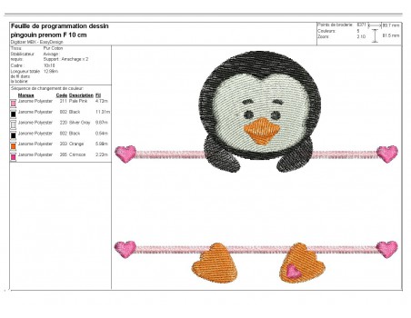 Instant download machine embroidery Penguin to customize for boy