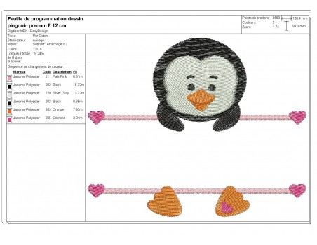 Instant download machine embroidery Penguin to customize for boy