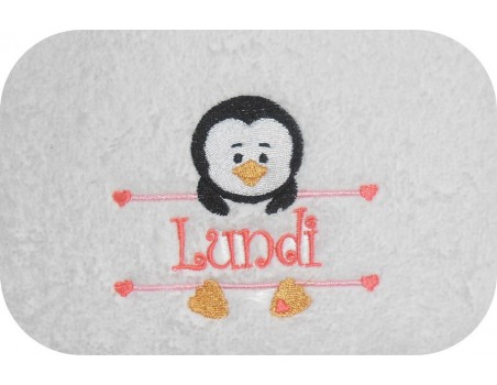 Instant download machine embroidery Penguin to customize for boy