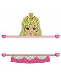 Instant download machine embroidery Princess to customize for girl