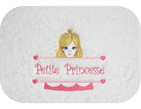 Motif de broderie machine princesse  prénom