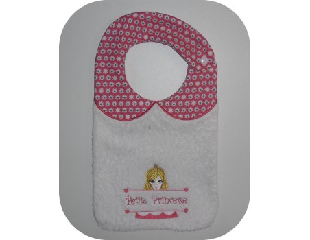 Motif de broderie machine ITH  Bavoir princesse