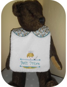 Motif de broderie machine ITH  Bavoir prince