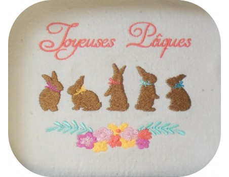 Motif de broderie machine  les lapins de Pâques