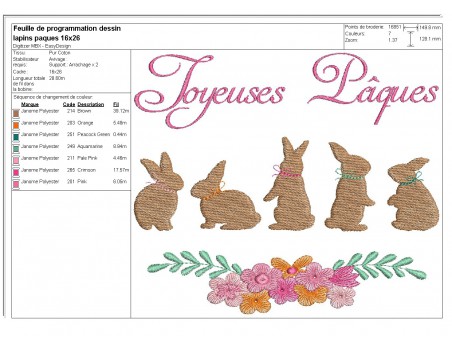 Instant download machine embroidery easter rabbit