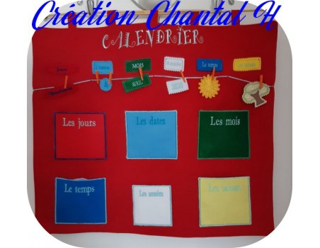 Motif de broderie machine pack calendrier évolutif  ITH