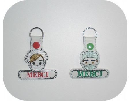 Instant download machine embroidery design nurse keychains ith