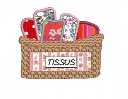 Motif de broderie panier de tissus