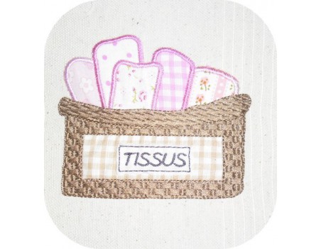 Motif de broderie panier de tissus