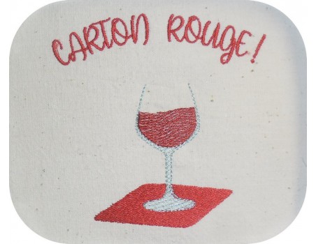 Motif de broderie machine carton rouge