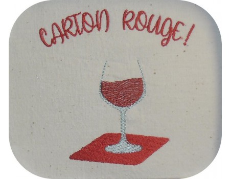 Motif de broderie machine carton rouge