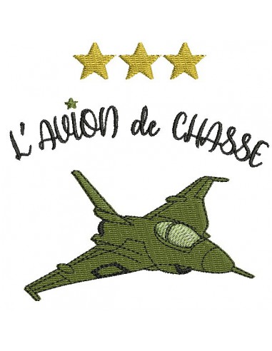 Motif de broderie machine  avion de chasse