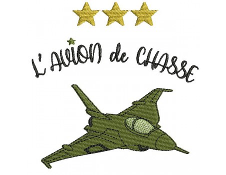 Motif de broderie machine  avion de chasse