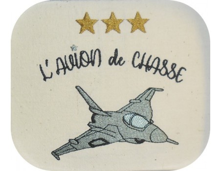 Motif de broderie machine  avion de chasse